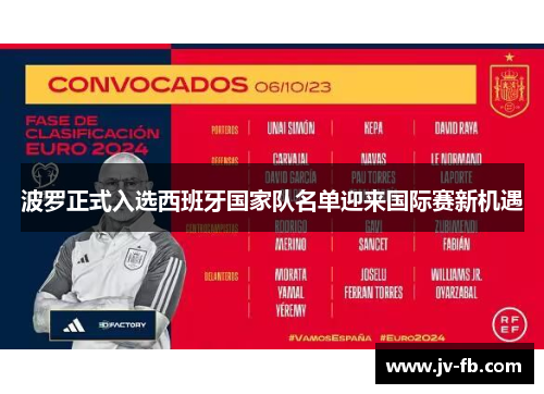 波罗正式入选西班牙国家队名单迎来国际赛新机遇